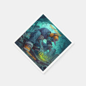 Zombie DJ Rave Halloween Party Vibes Servet (Hoek)