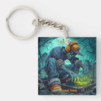 Zombie DJ Rave Halloween Party Vibes Sleutelhanger