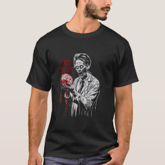 Zombie Doctor Holding Brain - Monster Hall T-shirt