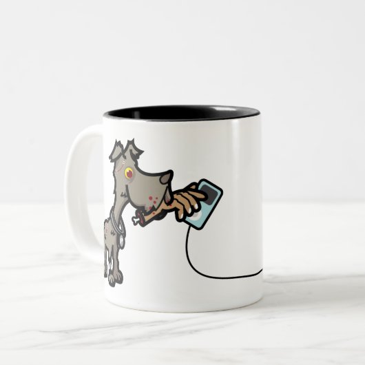 Zombie Dog Fetching Two-Tone Mok (Voorkant links)