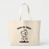 Zombie Dog Halloween Trick-or-Treat Bag Grote Tote Bag (Voorkant)