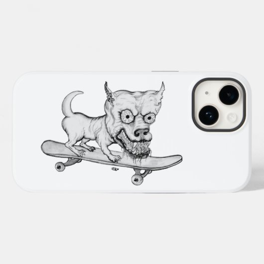 Zombie Dog, mijn kleine mooie hond op skateboard Case-Mate iPhone Case (Achterkant (horizontaal))
