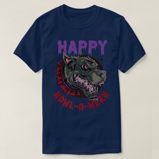 Zombie Dog op Halloween Dog Parade of Howloween T-shirt (Design voorkant)