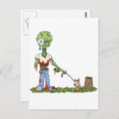 Zombie Dog Walker Briefkaart (Voorkant / Achterkant)