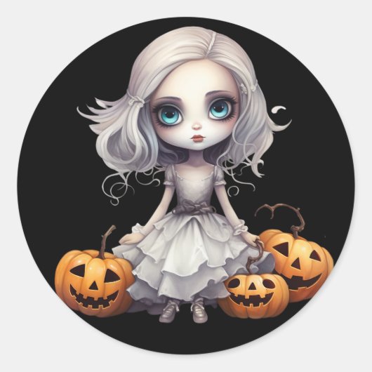 Zombie Doll Ronde Sticker (Voorkant)