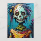 Zombie Doll with Yellow Eyes and Tattered Dress Briefkaart (Voorkant)