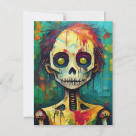 Zombie Doll with Yellow Eyes Briefkaart