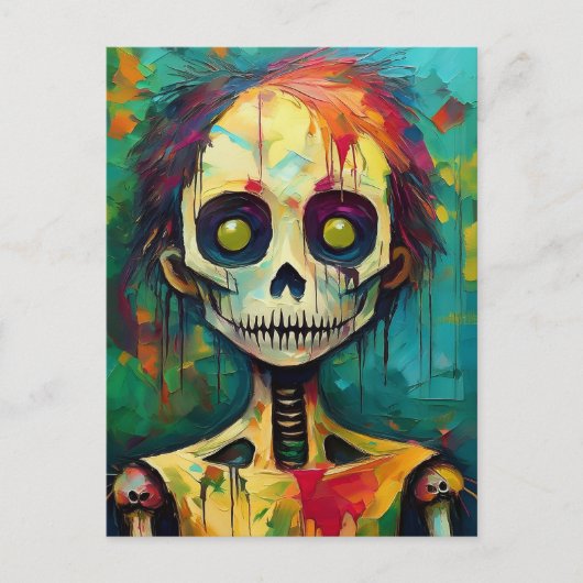 Zombie Doll with Yellow Eyes Briefkaart (Voorkant)