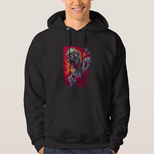 Zombie door Haunted Horror Halloween 2 Hoodie (Voorkant)
