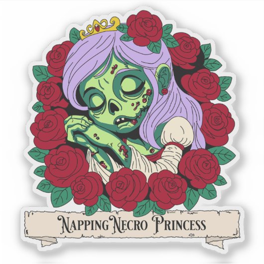 Zombie Doornroosje Sticker (Voorkant)