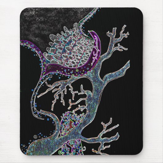 Zombie Dream Neon met vlinders in haar haar Muismat (Voorkant)