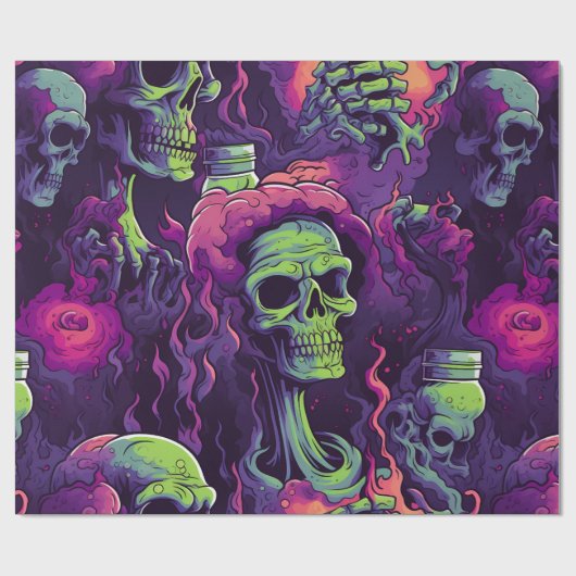 Zombie Drink hersenen Cadeaupapier (Vlak)