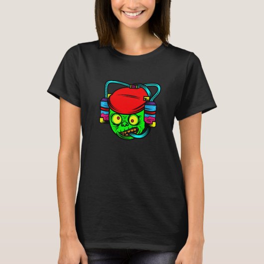 Zombie Drinking Brains Lazy Halloween Costume  Mon T-shirt (Voorkant)