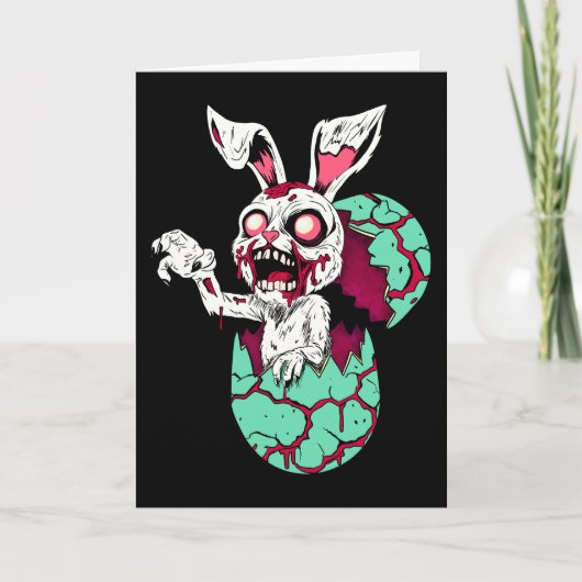 Zombie Easter Bunny Feestdagen Kaart (Voorkant)