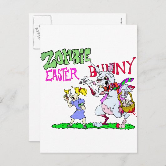 Zombie Easter Bunny Feestdagenkaart (Voorkant / Achterkant)