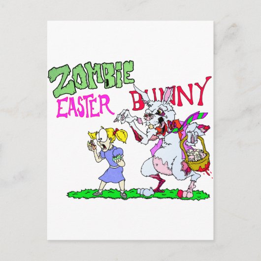 Zombie Easter Bunny Feestdagenkaart (Voorkant)