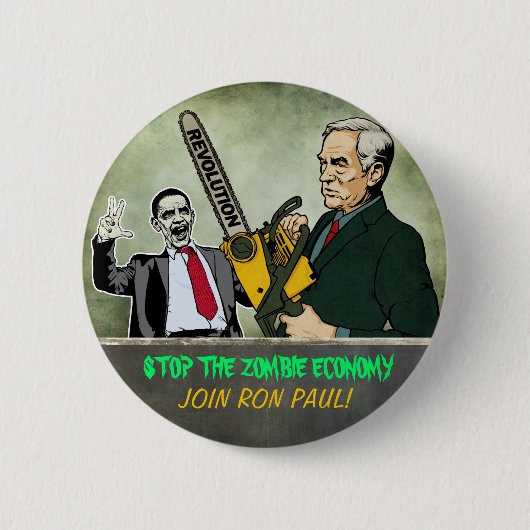 Zombie Economy Ron Paul Button (Voorkant)