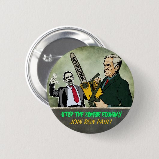 Zombie Economy Ron Paul Button (Voorkant /achterkant)