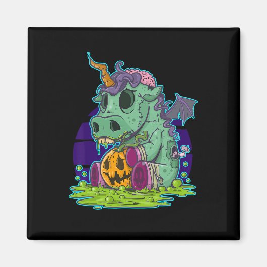 Zombie Eenhoorn Halloween Kostuum Ghost-Mummy Magneet (Voorkant)