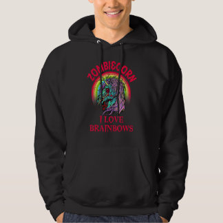 Zombie Eenhoorn Ik Hou van Brainbows Gothische Go Hoodie