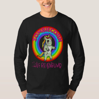 Zombie Eenhoorn Zombiecorn Halloween Regenboog T-shirt