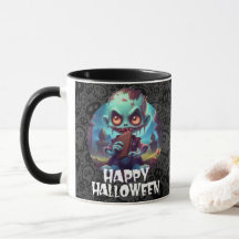 Zombie eet chocolade Fijne Halloween