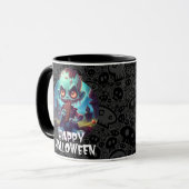 Zombie eet chocolade Fijne Halloween Mok (Voorkant links)