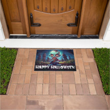 Zombie eet chocolade Gelukkig Halloween