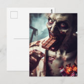 Zombie eet Halloween-chocolade Briefkaart (Voorkant / Achterkant)