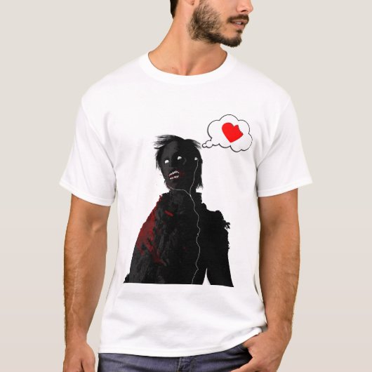 Zombie eet je hart uit t-shirt (Voorkant)
