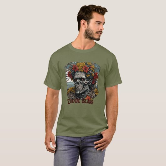 Zombie-eiland T-shirt (Voorkant volledig)