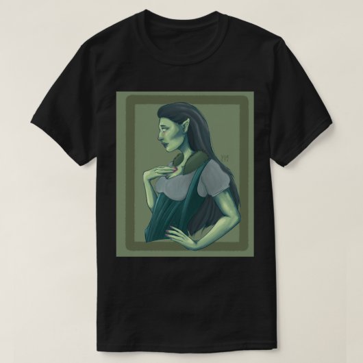 Zombie Elf Fantasie Stripverhaal Kunst T-shirt (Design voorkant)