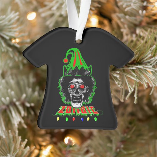ZOMBIE ELF op zwart Ornament (Boom)