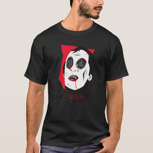 Zombie eng griezelige, spookachtige bloedogen t-shirt (Voorkant)