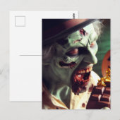 Zombie eten Halloween Chocolade Briefkaart (Voorkant / Achterkant)