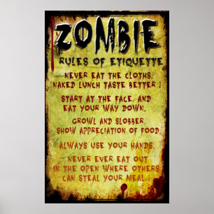 Zombie Etiquette Poster