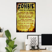 Zombie Etiquette Poster (Thuiskantoor)