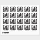 Zombie Etsen Horror Spooky Undead Vierkante Sticker (Vel)