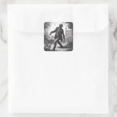 Zombie Etsen Horror Spooky Undead Vierkante Sticker (Tas)