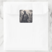 Zombie Etsen Horror Spooky Undead Vierkante Sticker (Tas)