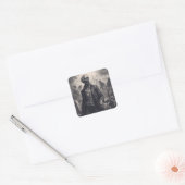 Zombie Etsen Horror Spooky Undead Vierkante Sticker (Envelop)