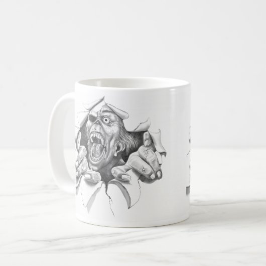 Zombie excape-mok koffiemok (Voorkant links)