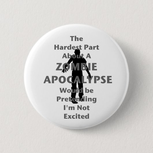 Zombie Excited Ronde Button 5,7 Cm (Voorkant)