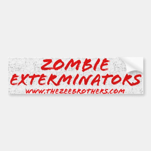 Zombie Exterminators Bumpersticker White (Voorkant)