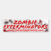 Zombie Exterminators White Blood & Bullets Sticker (Voorkant)