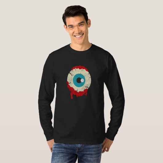 Zombie Eyeball Halloween Party Scary Zombies Famil T-shirt (Voorkant volledig)