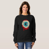 Zombie Eyeball Halloween Party Scary Zombies Famil Trui (Voorkant volledig)