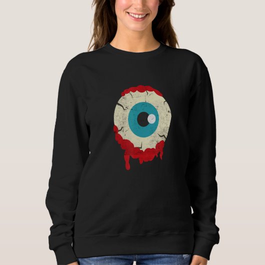 Zombie Eyeball Halloween Party Scary Zombies Famil Trui (Voorkant)