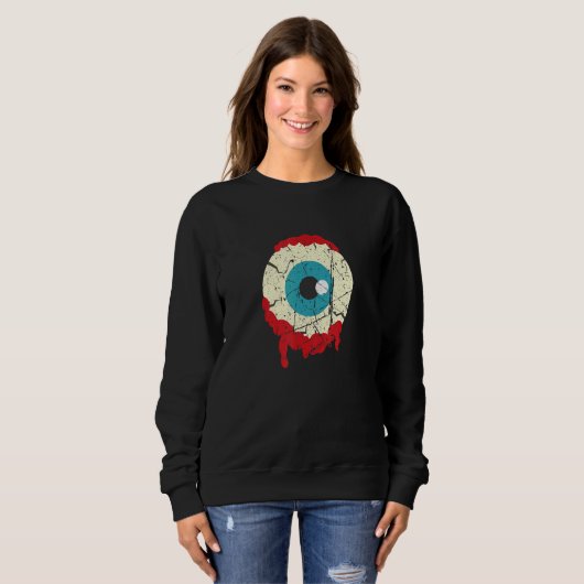 Zombie Eyeball Halloween Scary Zombie Trui (Voorkant volledig)