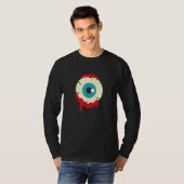 Zombie Eyeball Spooky Halloween Scary Zombies Men  T-shirt (Voorkant volledig)